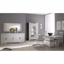 Brise - Table Rectangulaire avec Pied Central Finition Béton Laqué Gris
