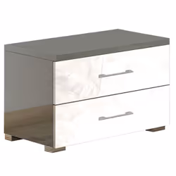 Altobuy 3663738203746, Table de chevet, Gris, 2 tiroir(s), Tableau à particules, 530 mm, 400 mm