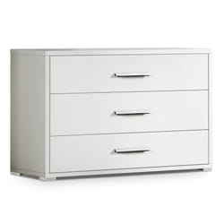 Altobuy - izia blanche - Commode 3 Tiroirs Façades Blanches