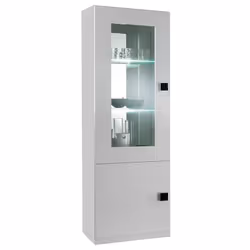 Altobuy - columbus - Vitrine 1 Porte (Gauche ou Droite) Laquée Blanc - Blanc