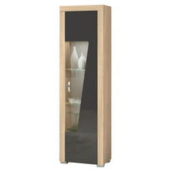 Altobuy - guest - Vitrine Droite 1 Porte Aspect Chêne Miel - Marron clair