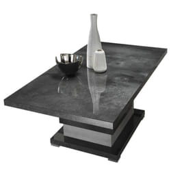 Altobuy - hoffman - Table Basse à Pied Central Gris Aspect Pierre - Gris