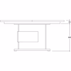 Hoffman - Table de Repas Allongeable à Pied Central Gris Aspect Pierre - Gris - Vue supplémentaire 5