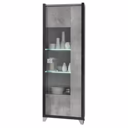 HOFFMAN - Ensemble Salon Complet Gris Aspect Béton