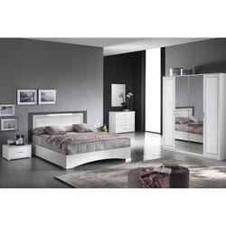 FADILY - Chambre Complète 160x200 avec Armoire 4 Portes