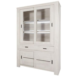Altobuy - wilfried - Vitrine 4 Portes 1 Tiroir - Marron clair