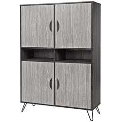 Altobuy - asca - Meuble Bar 4 Portes - Gris