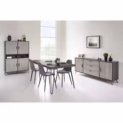 Altobuy - asca - Meuble Bar 4 Portes - Gris