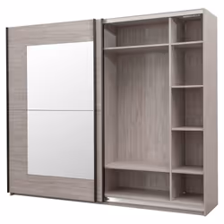 Marjorie - Armoire 2 Portes Coulissantes 200cm - Gris - Vue supplémentaire 3