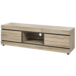 Altobuy - massire - Meuble tv 2 Portes et Niche Aspect Bois Finition French Oak - Marron clair
