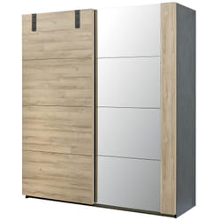 Eleos - Armoire 2 Portes Coulissantes 188cm - Marron clair