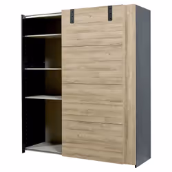 Eleos - Armoire 2 Portes Coulissantes 188cm - Marron clair