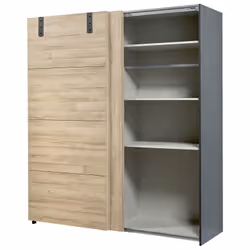 Eleos - Armoire 2 Portes Coulissantes 188cm - Marron clair - Vue supplémentaire 4