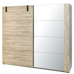Eleos - Armoire 2 Portes Coulissantes 245cm - Marron clair