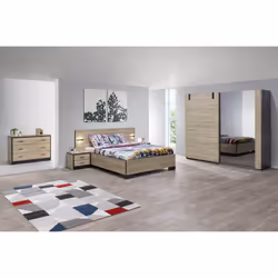 Eleos - Armoire 2 Portes Coulissantes 245cm - Marron clair