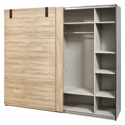 Eleos - Armoire 2 Portes Coulissantes 245cm - Marron clair