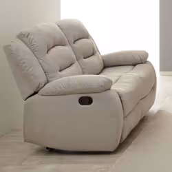 Altobuy - jans - Canapé Relax Manuel 2 Places Tissu Beige - Beige