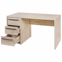 Altobuy - natural - Bureau 3 Tiroirs Aspect Bois Clair - Marron clair