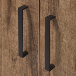 Altobuy - jenna - Buffet 4 Portes 3 Tiroirs Aspect Bois et Métal Noir - Marron clair - Vue supplémentaire 6