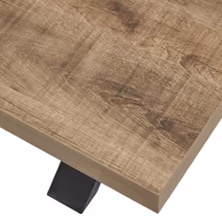 Jenna - Table Basse Aspect Bois Piètement x Métal Poudré Noir