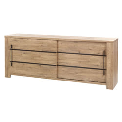 Altobuy - nilla - Buffet 2 Portes Coulissantes Aspect Bois - Marron clair