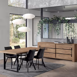Altobuy - nilla - Buffet 2 Portes Coulissantes Aspect Bois - Marron clair