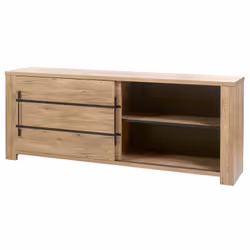 Altobuy - nilla - Buffet 2 Portes Coulissantes Aspect Bois - Marron clair