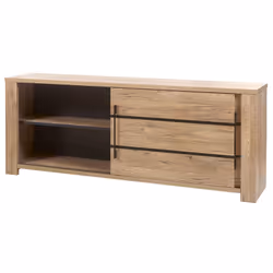Altobuy - nilla - Buffet 2 Portes Coulissantes Aspect Bois - Marron clair - Vue supplémentaire 4
