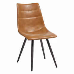 KORA - Lot de 4 Chaises Simili Cuir Marron