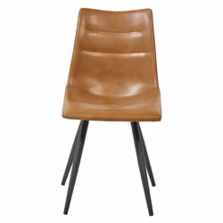 KORA - Lot de 4 Chaises Simili Cuir Marron