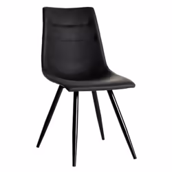 Altobuy - kora - Lot de 4 Chaises Simili Cuir Noir - Noir