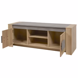 Altobuy - fanny - Meuble tv 2 Portes Aspect Bois et Pierre