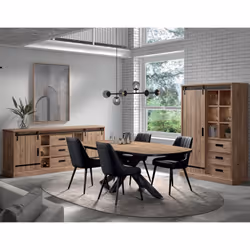 Altobuy - cedra - Argentier Multi-Rangements Industriel avec Leds - Marron clair