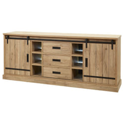 Altobuy - cedra - Buffet Multi-Rangements Industriel avec Leds - Marron clair