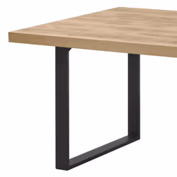 Cedra - Table 170cm Aspect Bois Piètement u Métal Poudré Noir - Marron clair