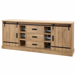 Cedra - Ensemble Industriel Buffet + Table Ovale 230cm - Marron clair