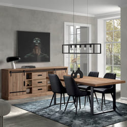 CEDRA - Ensemble Industriel Buffet + Table 230cm Piètement U