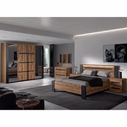 Altobuy - candas - Armoire 2 Portes Coulissantes 217cm Effet Bois