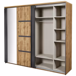 Altobuy - candas - Armoire 2 Portes Coulissantes 217cm Effet Bois