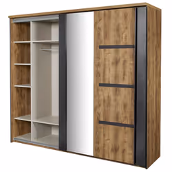 Altobuy - candas - Armoire 2 Portes Coulissantes 217cm Effet Bois - Vue supplémentaire 4