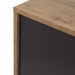 CARSON - Buffet 4 Portes 1 Tiroir Effet Bois Naturel et Noir - Vue supplémentaire 4
