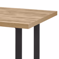 Carson - Table 230cm Aspect Bois Piètement u Métal Poudré Noir - Marron clair
