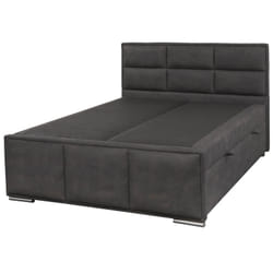 Nala - Lit-Coffre Boxspring 180x200cm Simili Cuir Marron - Marron foncé