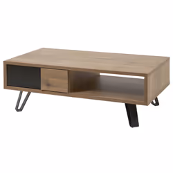 Carson - Ensemble Salon Meuble tv + Table Basse Piètement Métal a - Marron clair