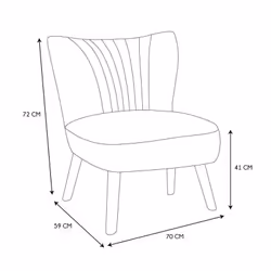 Altobuy - kelios - Fauteuil en Tissu Bouclettes Blanc Pieds Bois Naturel - Blanc - Vue supplémentaire 7