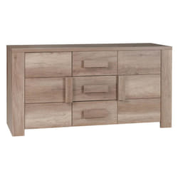 Altobuy - dolmen - Buffet 2 Portes 3 Tiroirs Façades Effet Bois