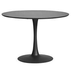 Cantique - Table Ronde 110cm Pied et Plateau Noirs - Noir
