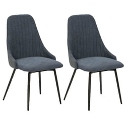 Undy - Lot de 2 Chaises Pivotantes Tissu Bleu - Bleu