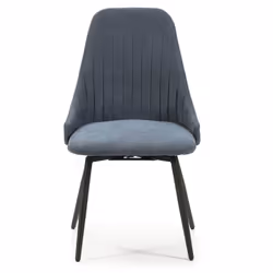 Undy - Lot de 2 Chaises Pivotantes Tissu Bleu - Bleu