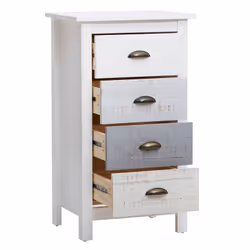 Altobuy - rosalia - Chiffonnier 4 Tiroirs Bois Aspect Vieilli - Blanc